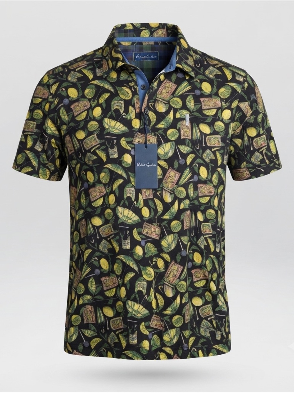 William Murray Golf Lemon Print Men's Shirt - Picture 1 of 15